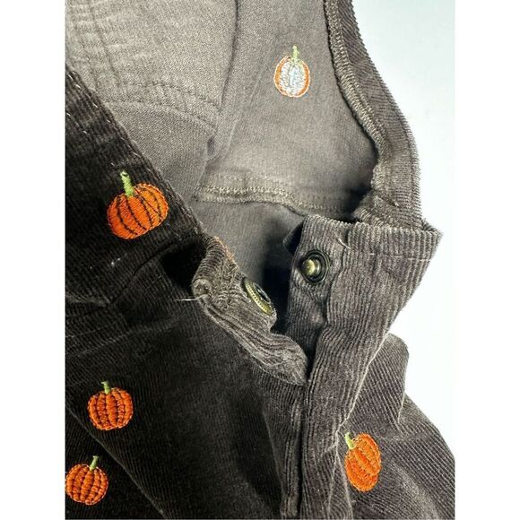 Gymboree Girls Perfect Pumpkin Corduroy Jumper Brown Bear Sz 8 Embroidered - Picture 6 of 9